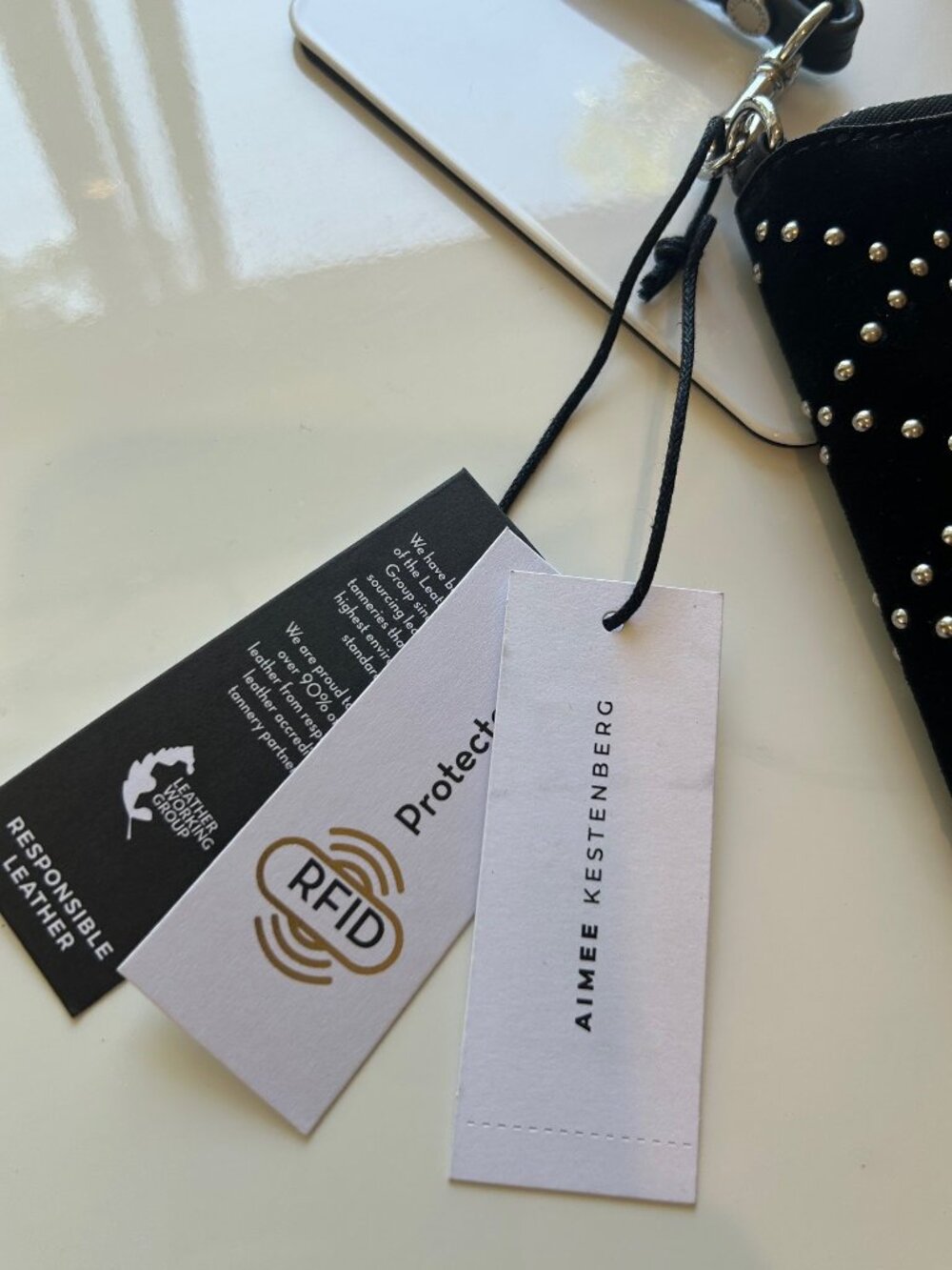 AIMEE KESTENBERG Black Suede Studded Ava Wristlet Wallet NWT - Picture 11 of 11